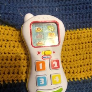 White and Multicolor Toy Phone